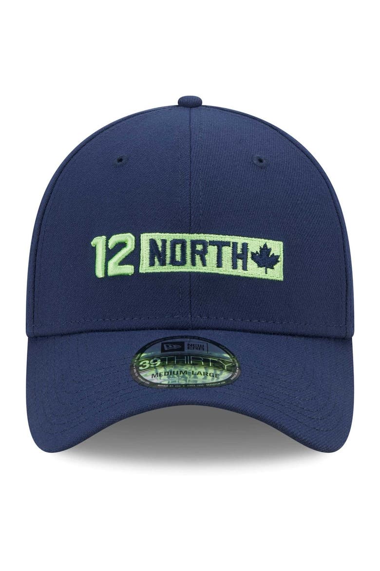 Men's New Era College Navy Seattle Seahawks 12 North Collection 39THIRTY Flex Hat, Alternate, color, Navy