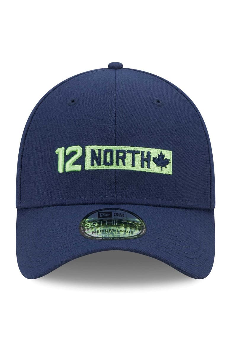 New Era Men's New Era College Navy Seattle Seahawks 12 North Collection 39THIRTY Flex Hat, Alternate, color, Navy