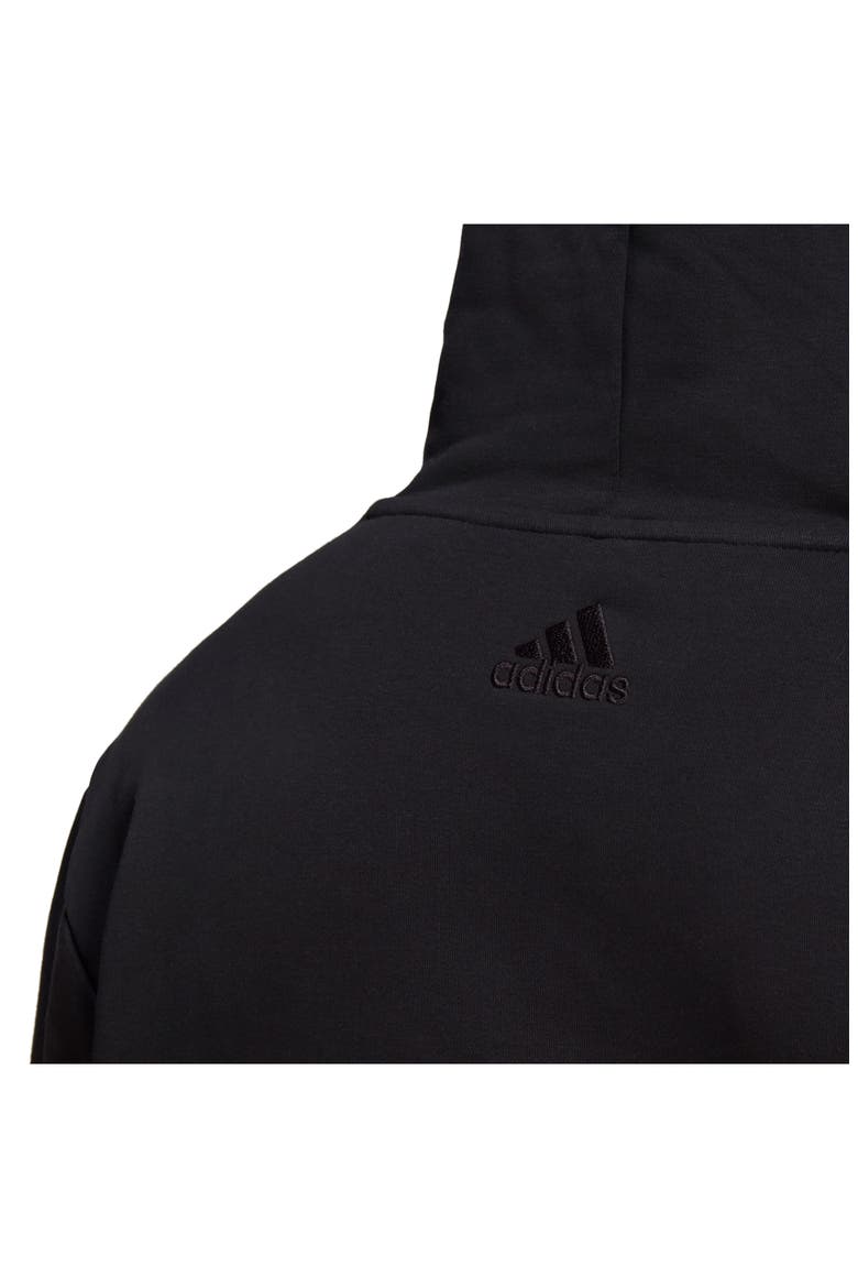 Essentials Fleece Hoodie, Alternate, color, BLACK/ WHITE