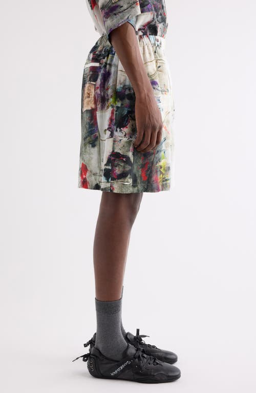 Acne Studios Ruxer Paint Print Shorts In Animal Print