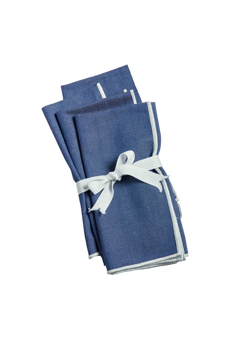 Color Pop Napkin S/4 Blue Multi Cotton Summer, Main, color, Blue