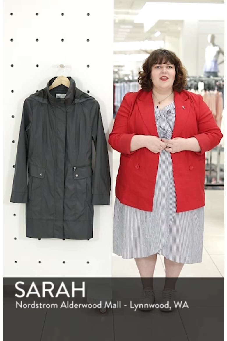 Back Bow Packable Hooded Raincoat video