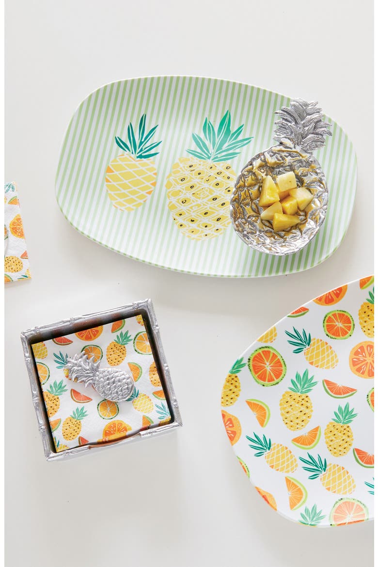 Pineapple Trinket Sauce Dish, Alternate, color, SILVER