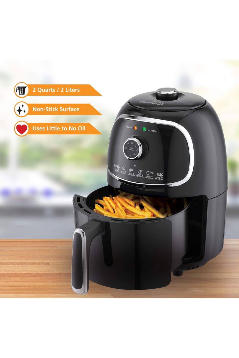 2qt Electric Air Fryer, Alternate, color, Black and Silver