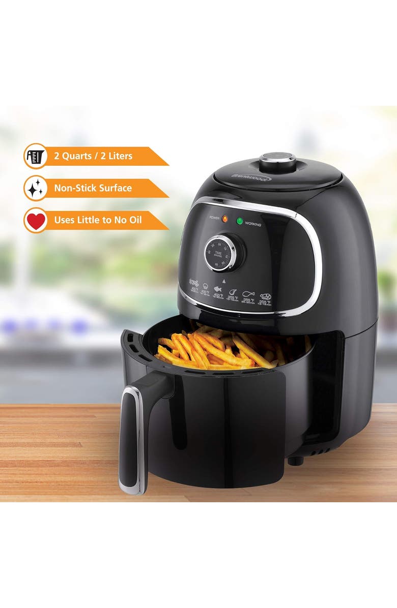 Brentwood 2qt Electric Air Fryer, Alternate, color, Black And Silver