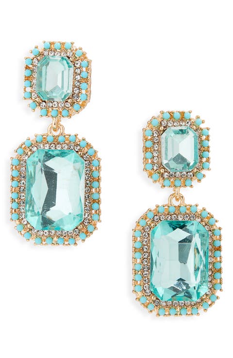 Double Stone Drop Earrings