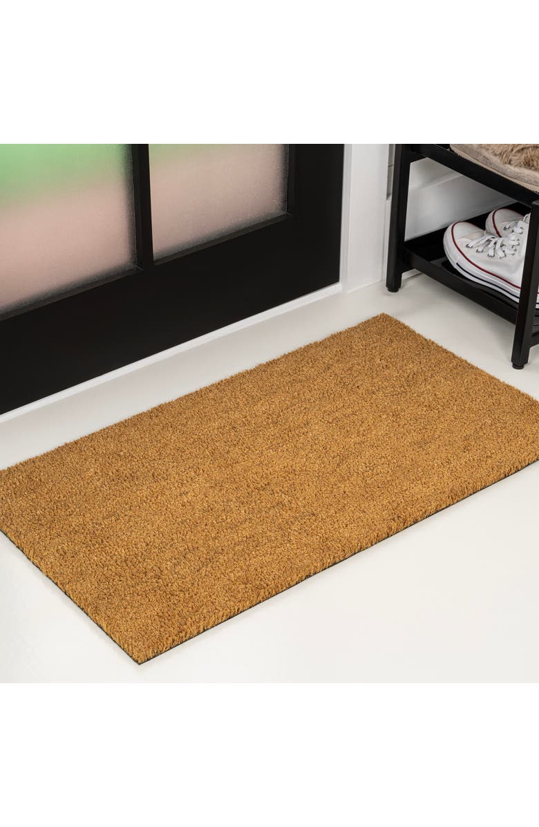 JONATHAN Y Peater Classic Casual Commerical Natural Coir Indoor/Outdoor Mat, Main, color, Light Brown