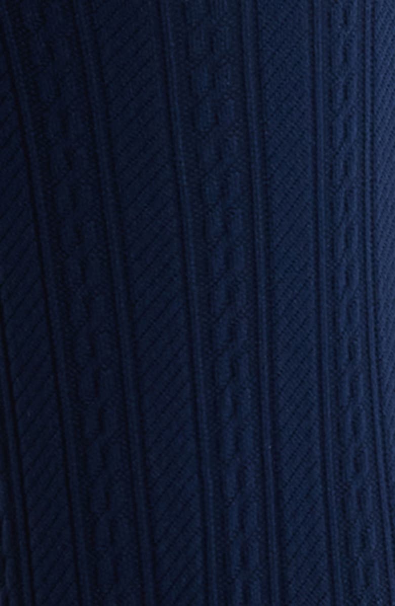 Hue Cable Knee High Socks, Alternate, color, Navy