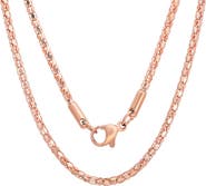 STEELTIME 18K Gold Plate Box Chain Necklace