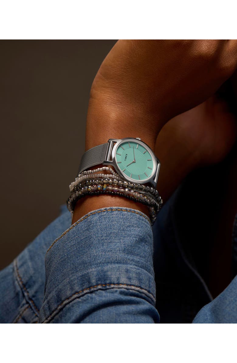 Timex<sup>®</sup> Transcend Mesh Strap Watch, 34mm, Alternate, color, Silver