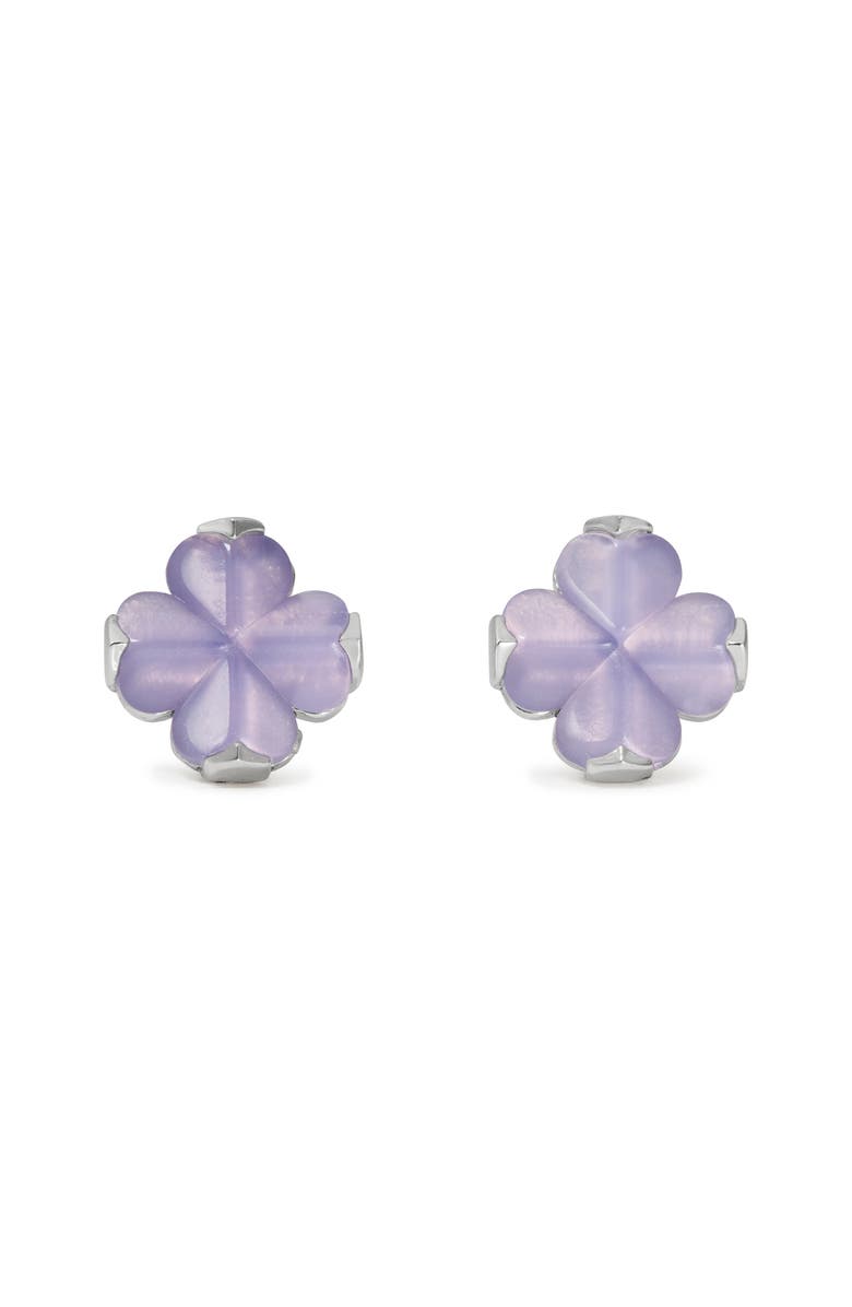 Kate Spade New York spade flower stud earrings, Main, color, Light Purple/Silver
