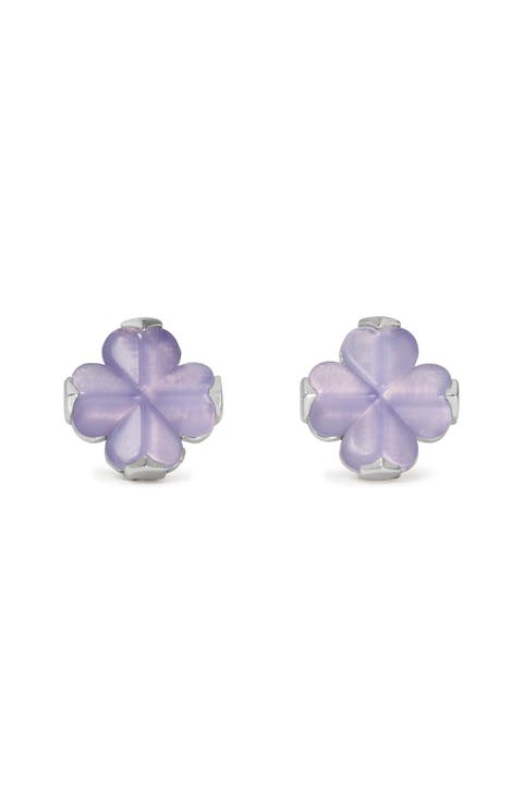spade flower stud earrings