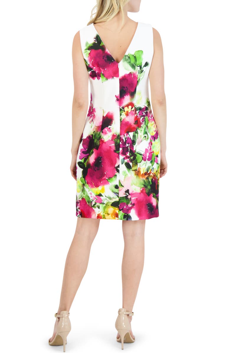 Donna Ricco Floral Scuba Sheath Dress, Alternate, color, 