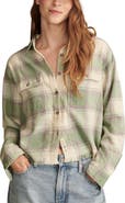 Lucky Brand Raw Edge Plaid Button-Up Shirt
