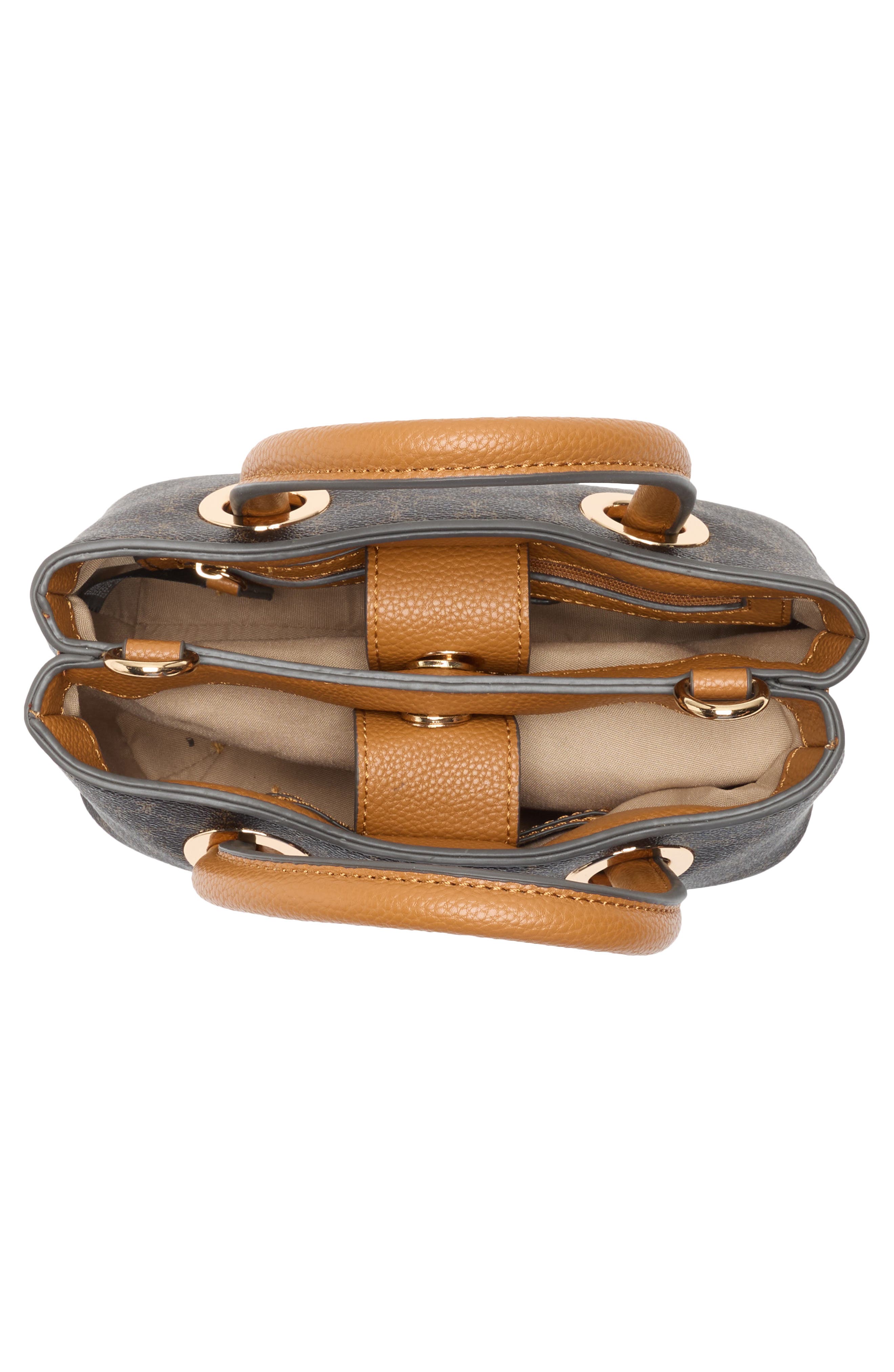 Nanette Lepore Mini Satchel Bag, Alternate, color, Chocolate Logo-Vachetta