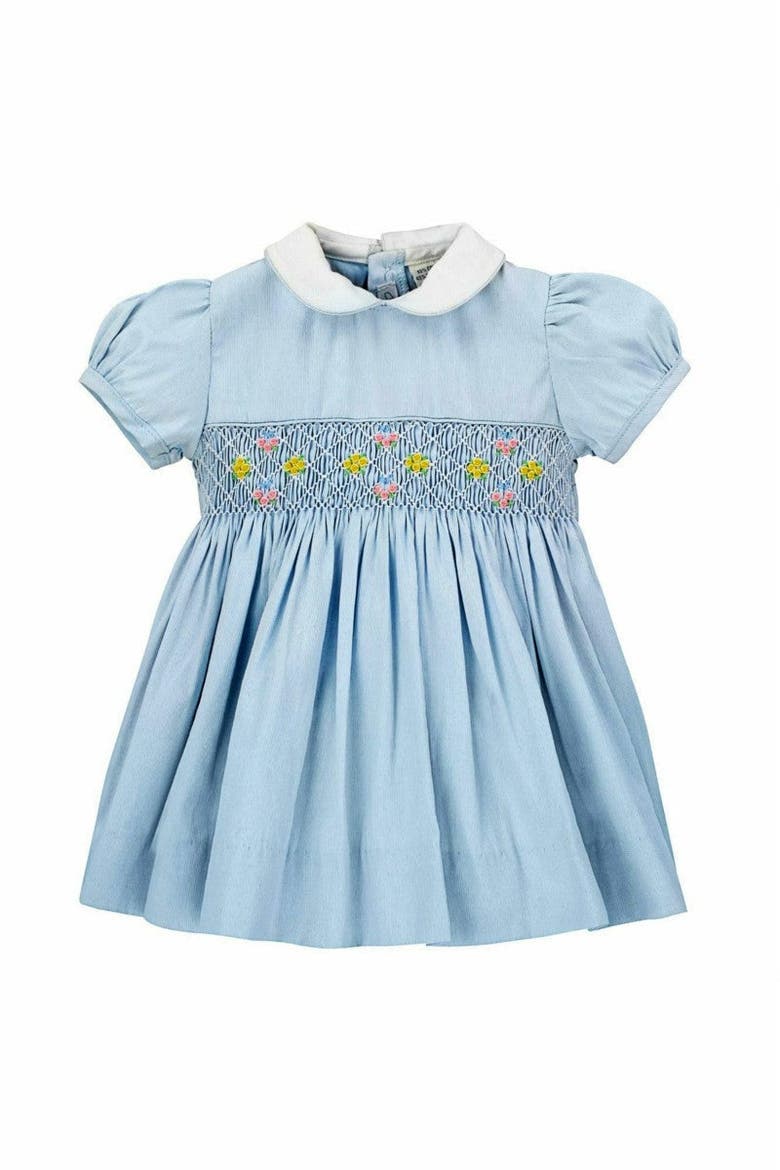 Girl Picque Classic  Blue Dress 3M- Baby, Main, color, Lt. Blue