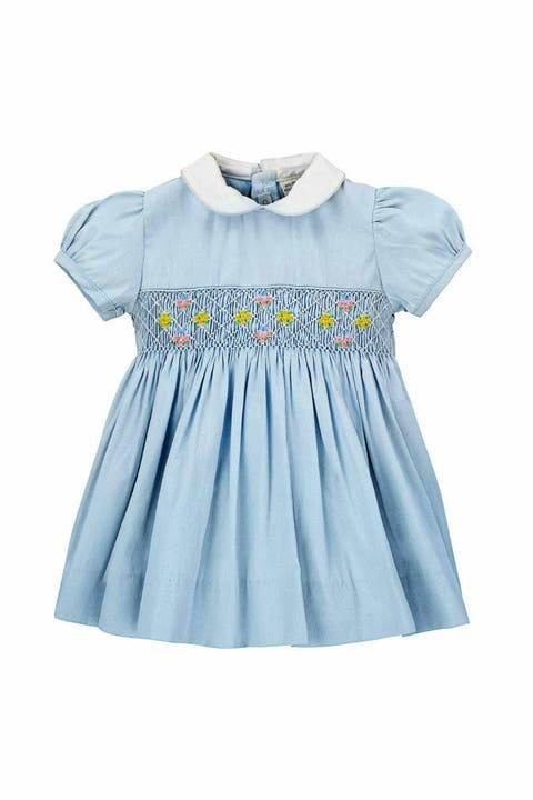 Girl Picque Classic  Blue Dress 3M- Baby