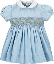 Carriage Boutique Girl Picque Classic Blue Dress 9M- Baby