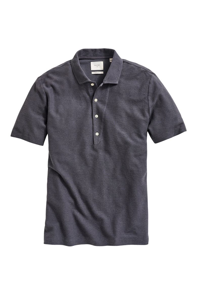 Hemp & Cotton Knit Polo, Main, color, ASPHALT