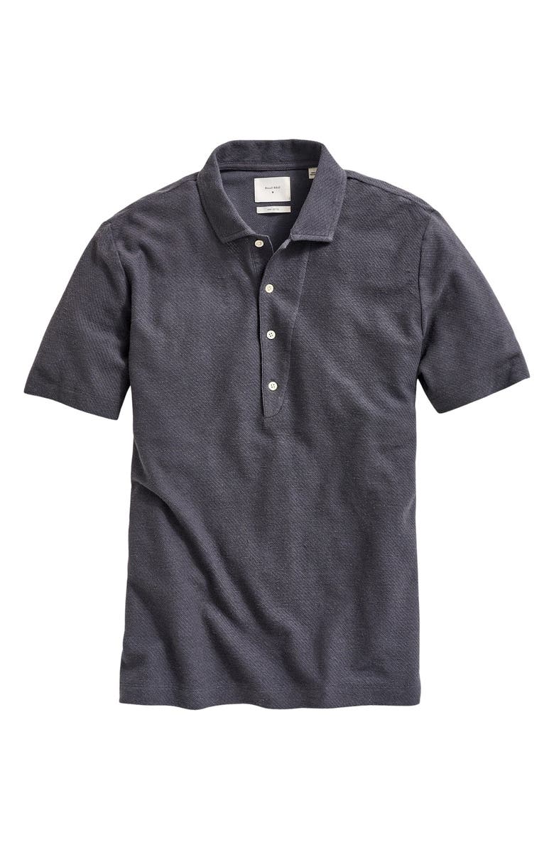 Billy Reid Hemp & Cotton Knit Polo, Main, color, Asphalt