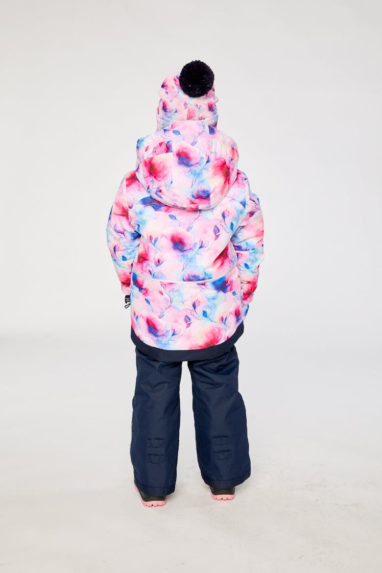 Play Watercolor Floral Jacket & Reinforced Pants Two Piece Snowsuit, Alternate, color, Mauve Watercolor Floral Print