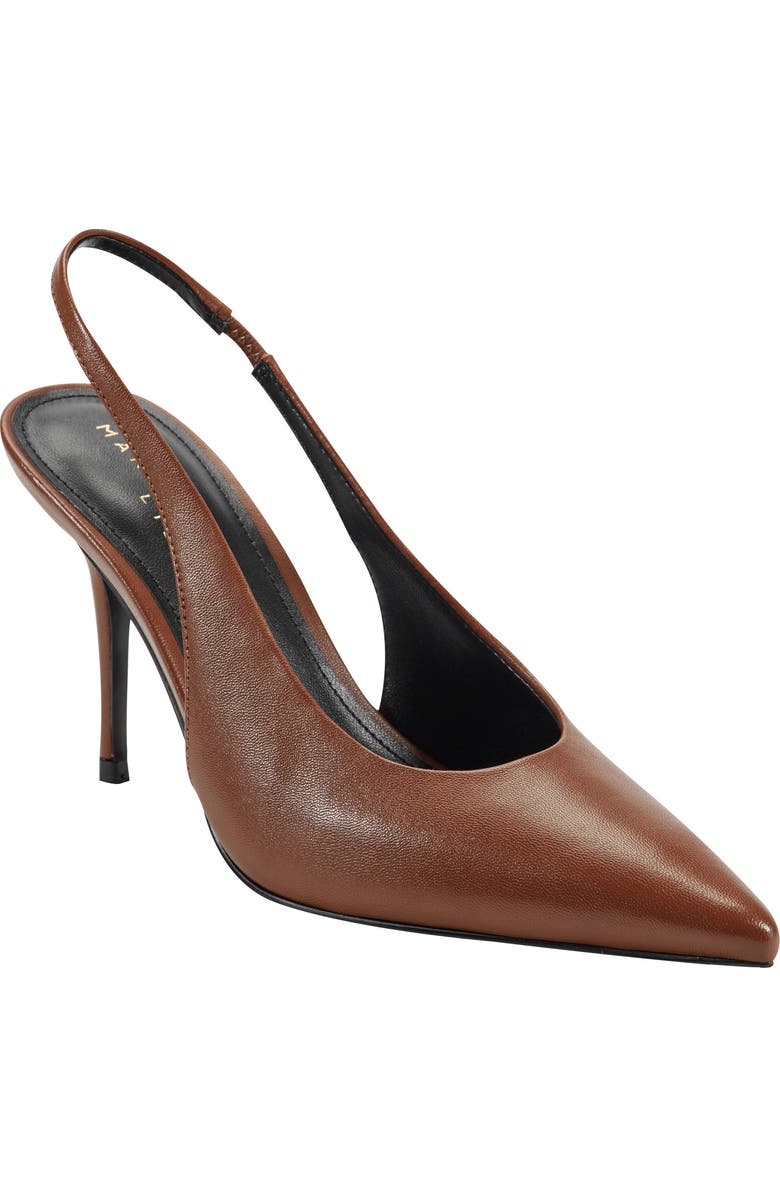Marc Fisher LTD Leynne Slingback Pointed Toe Pump, Main, color, Bronze