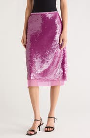 ASTR the Label Sequin Midi Skirt