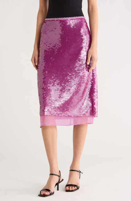 ASTR the Label Sequin Midi Skirt