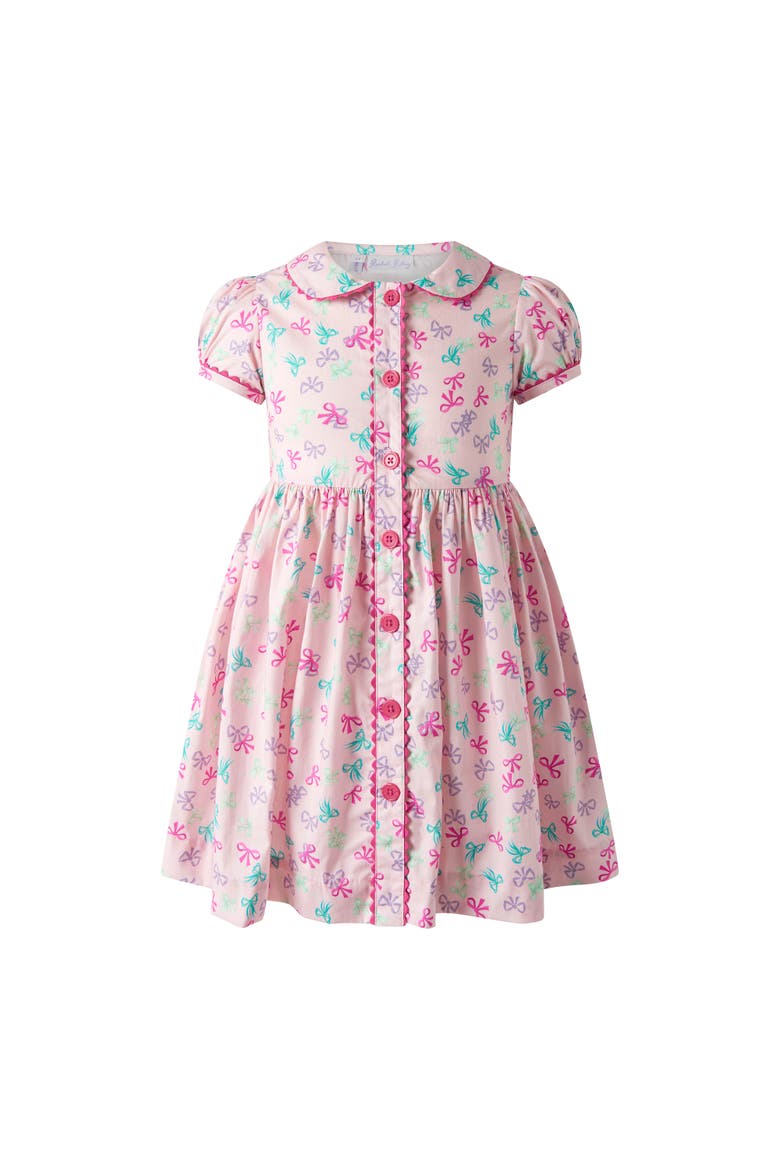 Bow Button-Front Dress, Main, color, Pink