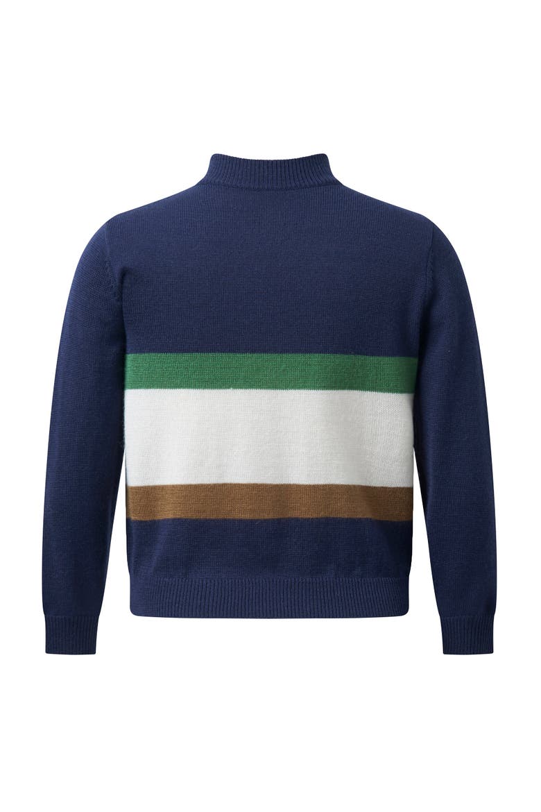 Stripe Half-zip Sweater, Alternate, color, Navy