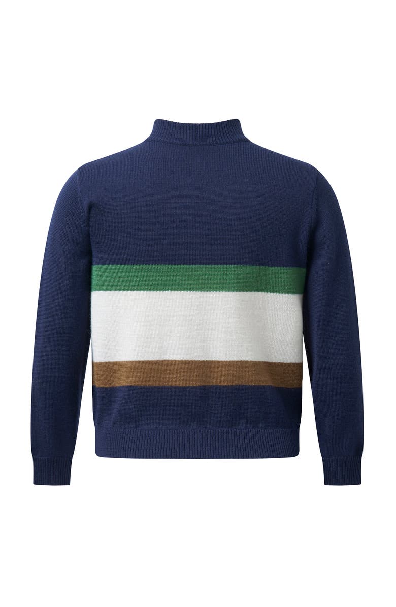 Rachel Riley Stripe Half-zip Sweater, Alternate, color, Navy