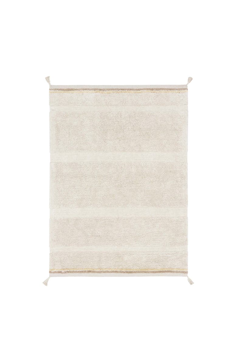 Lorena Canals Washable Rug Bloom, Main, color, Natural, Rose, Linen