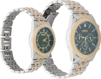 Two-Piece Diamond Accent Bracelet Watch His & Hers Set