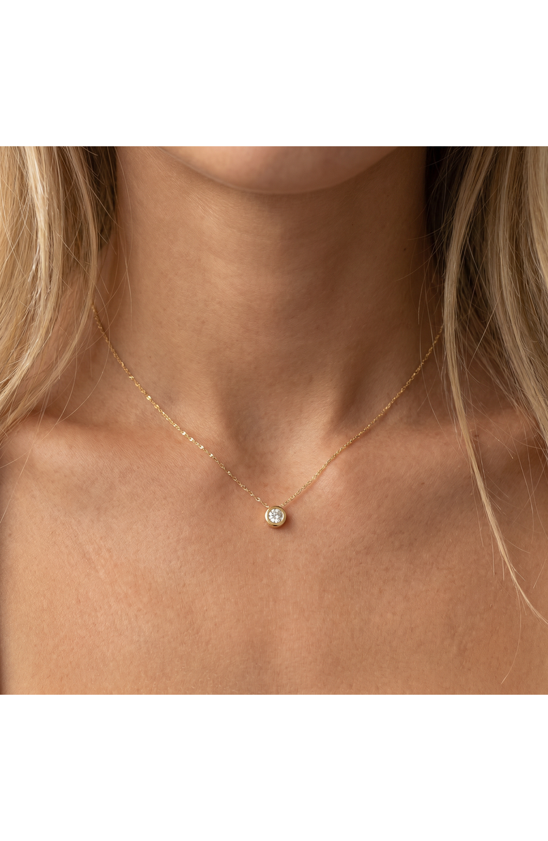 Bliss Diamond 1/4Ct Diamond Bezel Pendant Solitaire Necklace 14k Gold Lab Grown, Alternate, color, 14K Yellow Gold