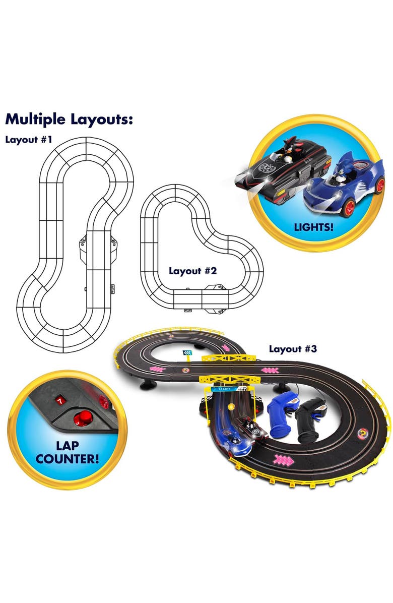 NKOK Sonic & Shadow RC Slot Car Set Race Set, Alternate, color, Multicolored