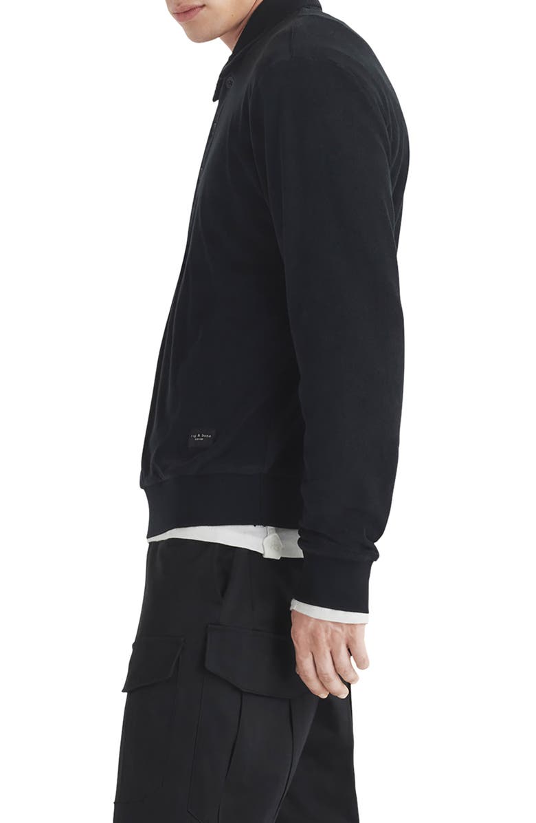 rag & bone Long Sleeve Terry Cloth Polo, Alternate, color, 