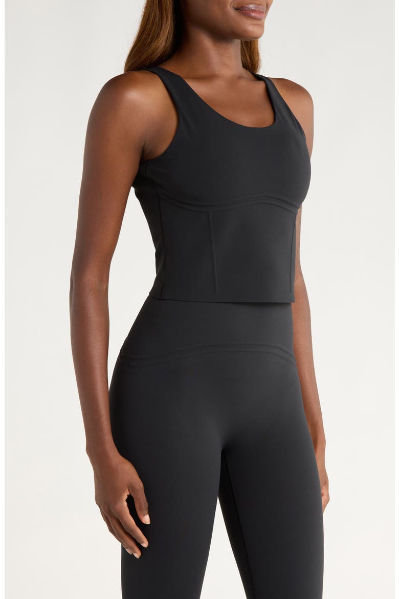 Contour Crop Tank Top, Alternate, color, VERY BLACK