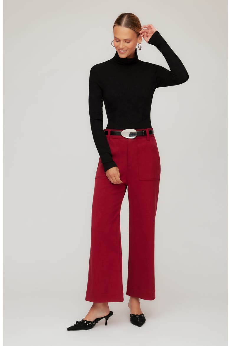 Rylee Crop Pants, Alternate, color, BRICK