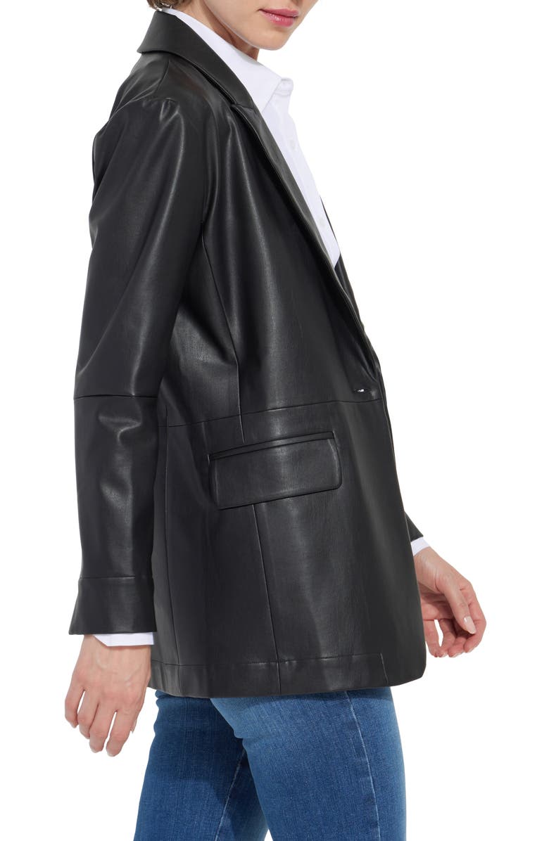 Lysse Faux Leather Blazer, Alternate, color, Black