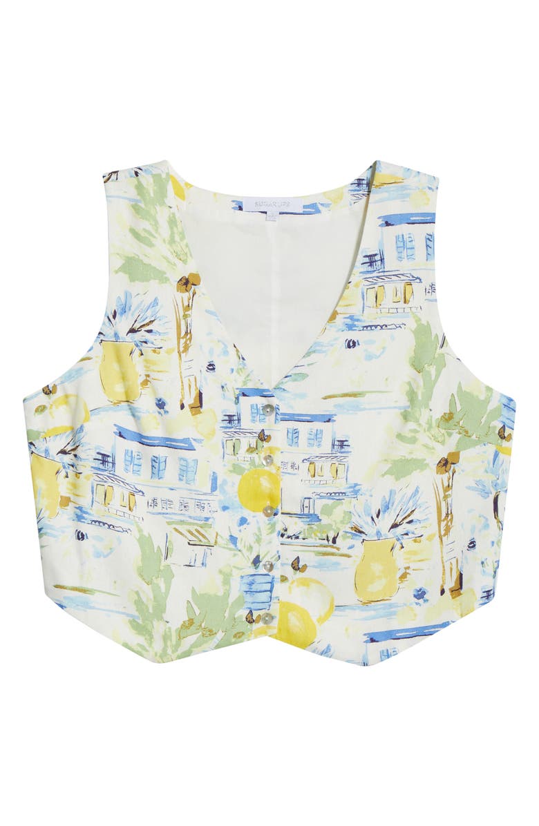 SUGARLIPS Kayri Print Vest, Alternate, color, Ivory/ Blue