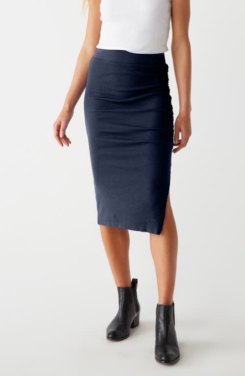Reyna Ruched Midi Skirt