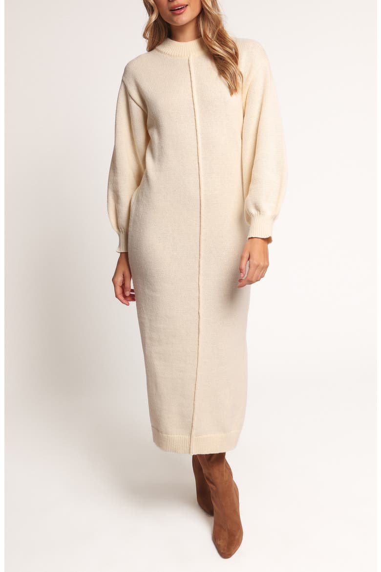 Odile Long Sleeve Maxi Sweater Dress, Main, color, LIGHT TAN
