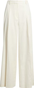 Nordstrom Pleated Linen Blend Wide Leg Pants
