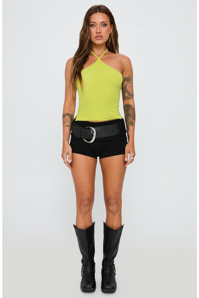 Baseline Rib Halter Top, Alternate, color, GREEN