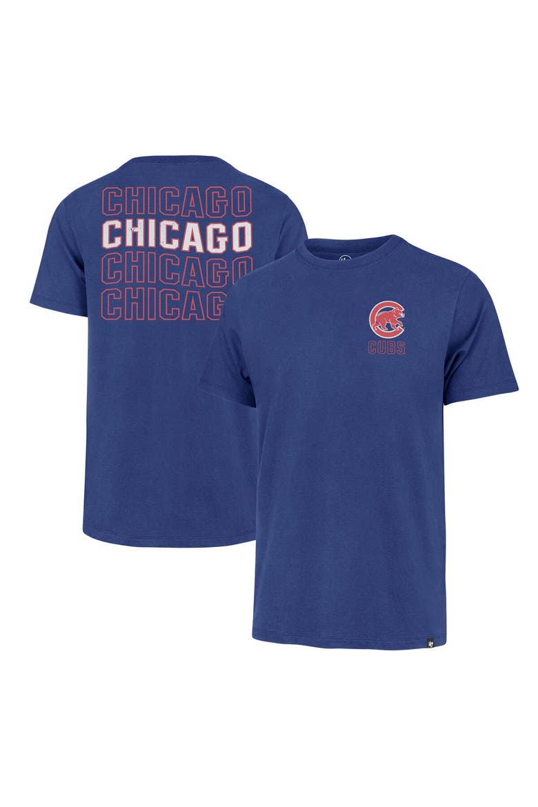 Men's '47 Royal Chicago Cubs Hang Back Franklin T-Shirt, Main, color, Royal