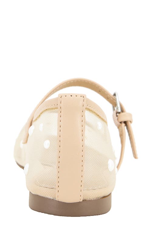 Esprit Nicola Faux Pearl Mesh Mary Jane Flat In Beige