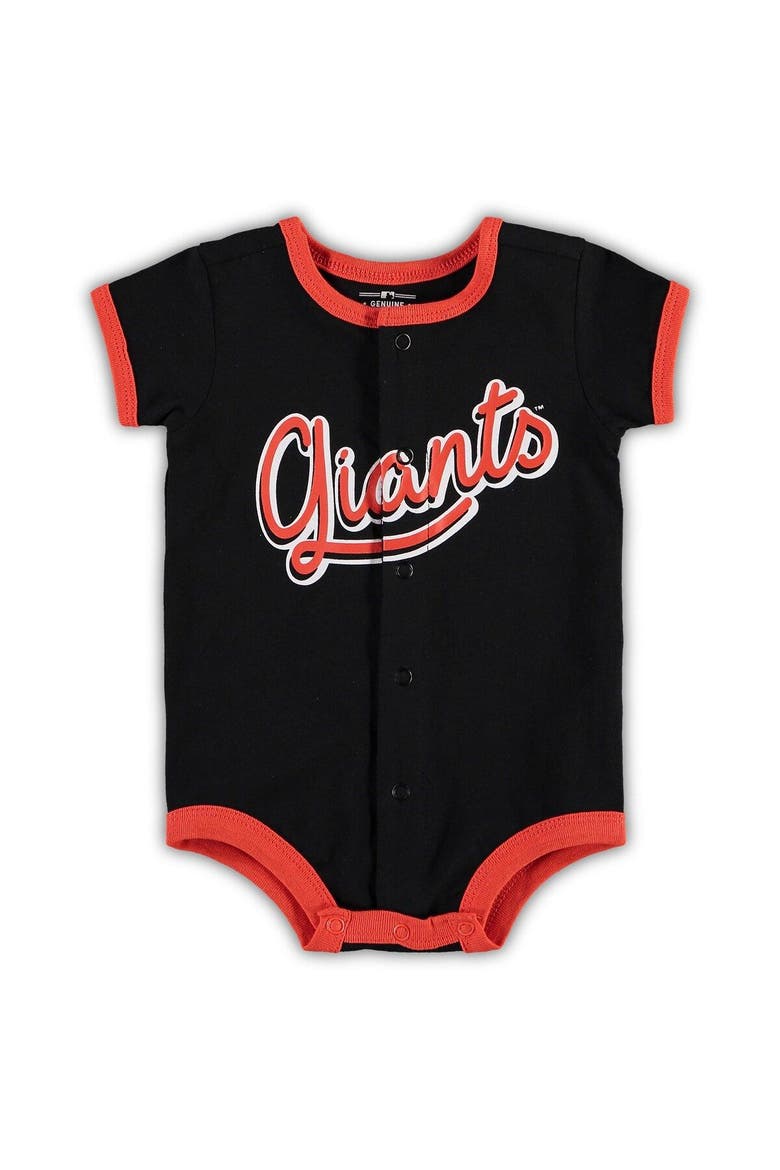 Infant Black San Francisco Giants Power Hitter Romper, Main, color, Black