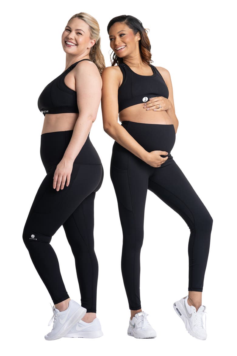 Sima Active High Waist Maternity/Postpartum Leggings, Alternate, color, BLACK