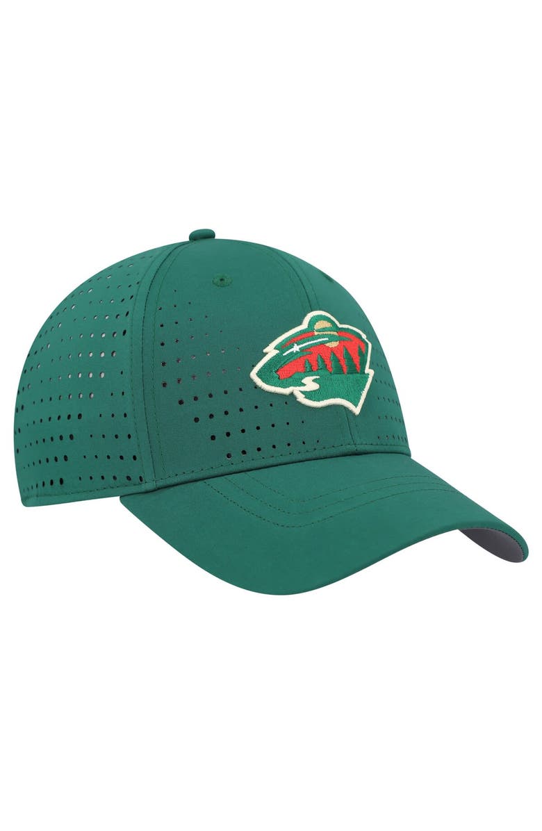 adidas Men's adidas Green Minnesota Wild Laser Perforated AEROREADY Adjustable Hat, Alternate, color, 