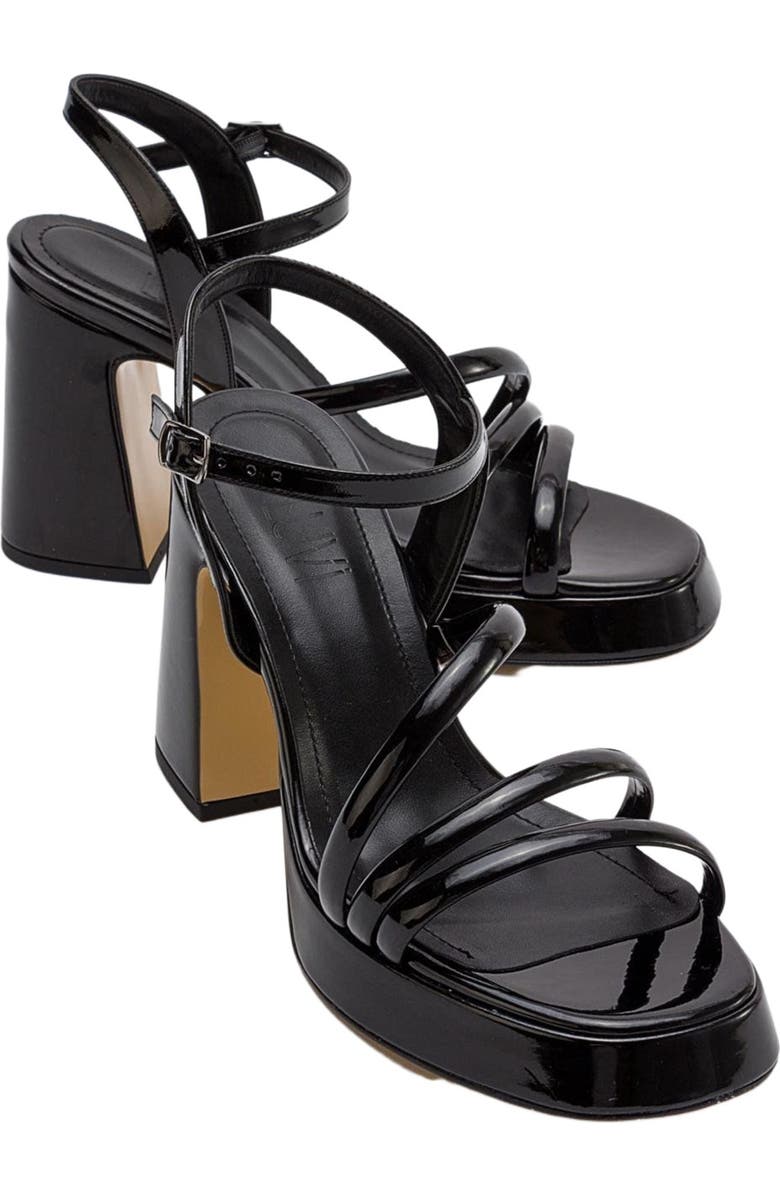 Prologue Shoes Heas Platform Sandal, Main, color, Black Faux Leather